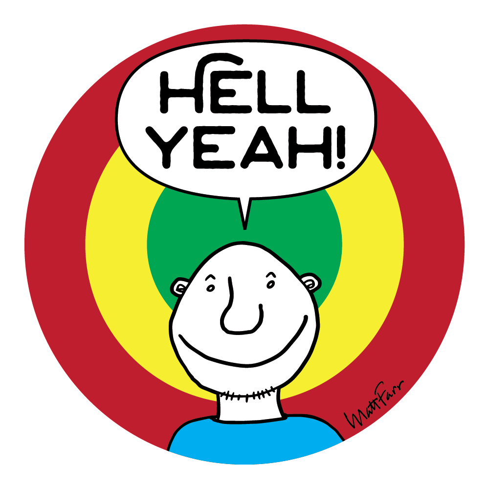 Hell Yeah! sticker - Matt Farr